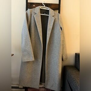 Zara long grey coat (medium)